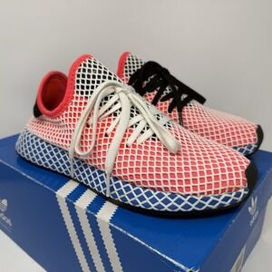Adidas Deerupt Runner 2018 Men's Running Shoes Size 9 CQ2624 Solar Red/Bluebird